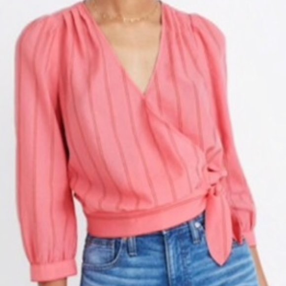 Madewell Tops - Madewell Cecilia Stripe Wrap Top SZ-S